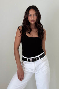 Soft Rib Scoop Neck Tank Bodysuit
