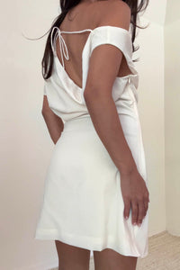 Asymmetric Cowl Back Mini Dress