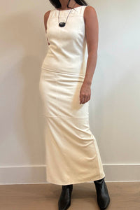 Faux Suede Sleeveless Top Maxi Skirt Set