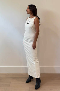 Faux Suede Sleeveless Top Maxi Skirt Set