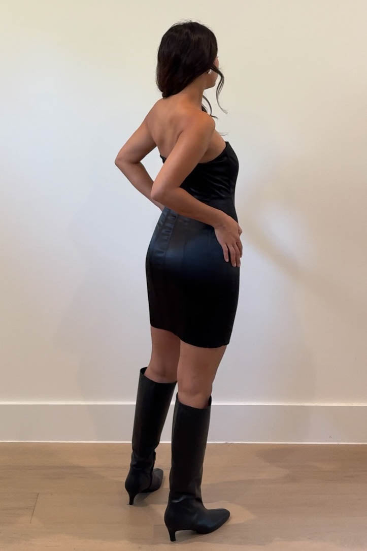 Satin Hook And Eye Corset Mini Dress