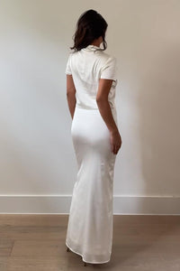 Satin Split Top Maxi Skirt Set