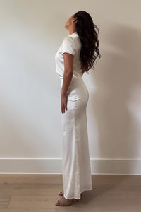 Satin Split Top Maxi Skirt Set