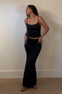 Scoop Neck Tank Top Maxi Skirt Set