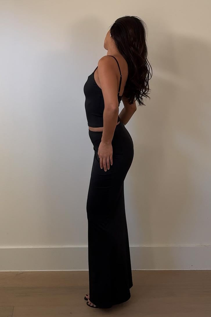 Scoop Neck Tank Top Maxi Skirt Set