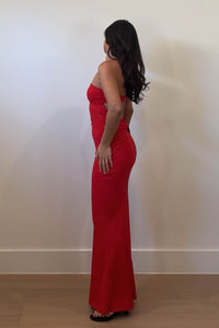Strapless Back Twist Maxi Dress