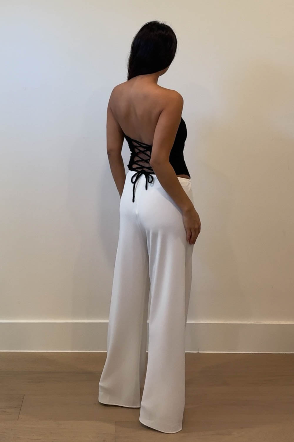 Strapless Lace Up Back Corset Top