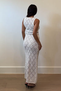 Knit Crochet Sleeveless Maxi Dress