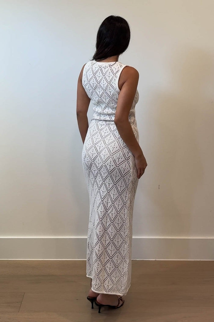 Knit Crochet Sleeveless Maxi Dress