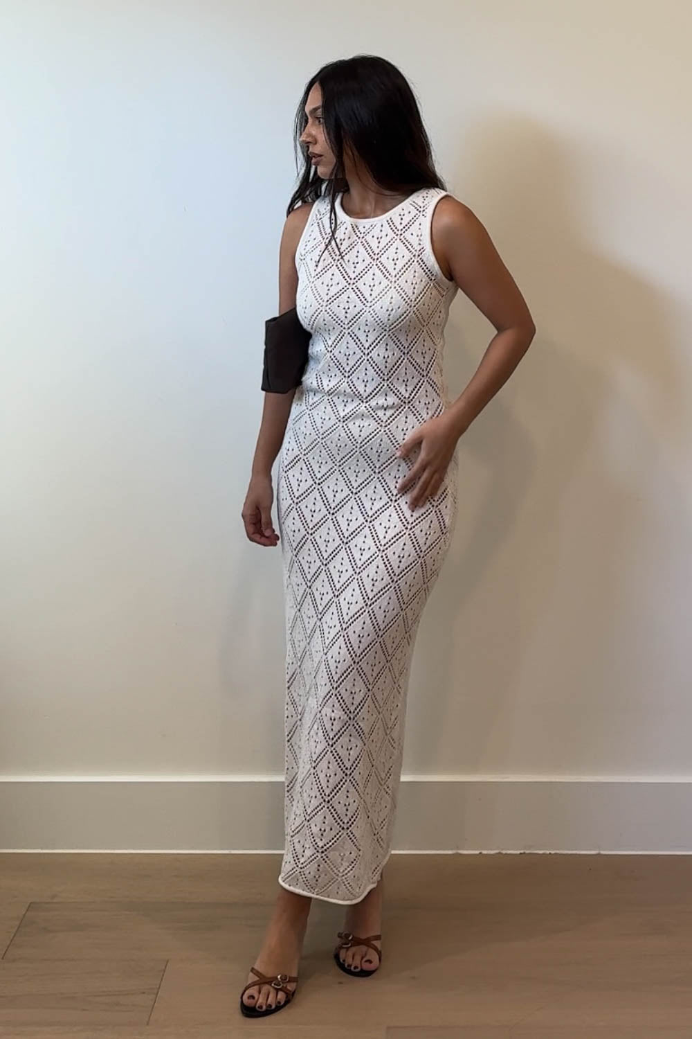 Knit Crochet Sleeveless Maxi Dress