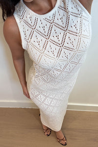 Knit Crochet Sleeveless Maxi Dress