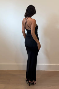 Halter Top Gathered Waist Maxi Skirt Set