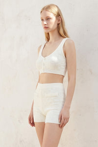 Knit Crop Top And Shorts Set