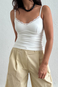 Lace Detail Stretch Tank Top