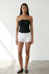 Strapless Lace Up Back Corset Top