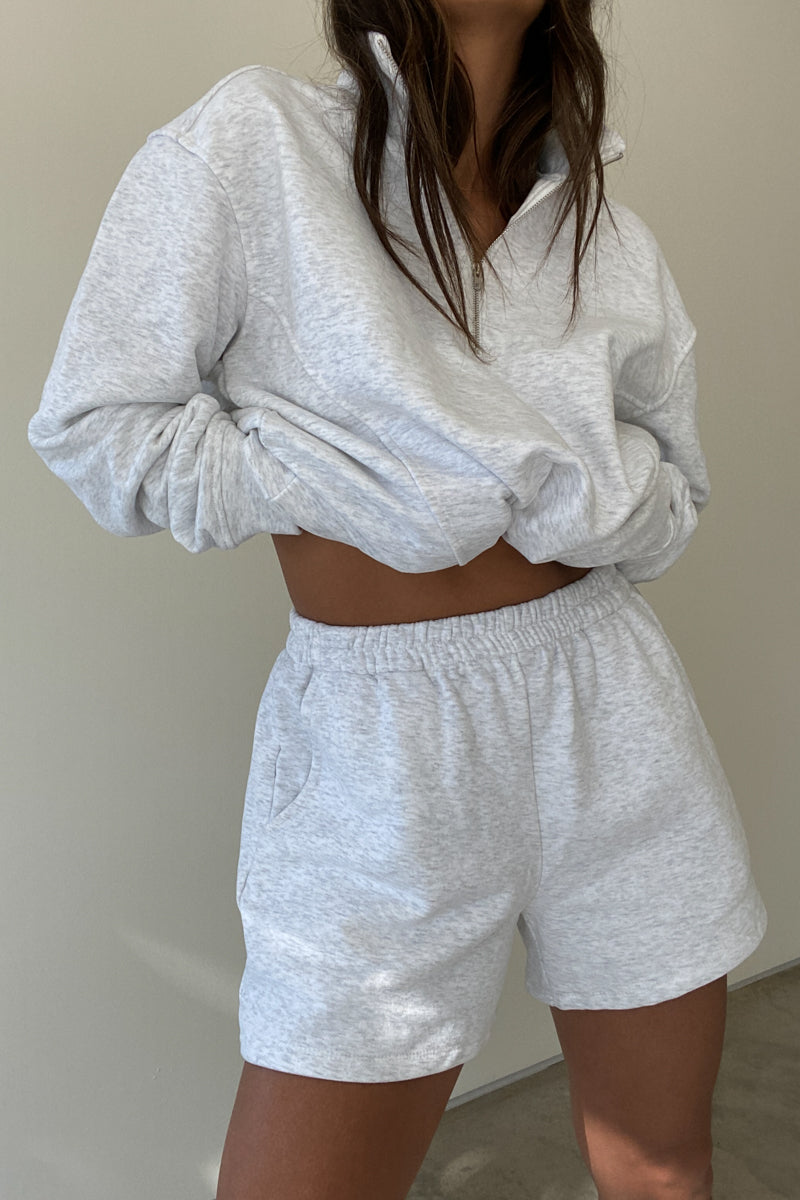 Oversized Zip Up Top And Shorts Set