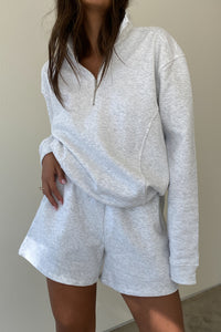 Oversized Zip Up Top And Shorts Set