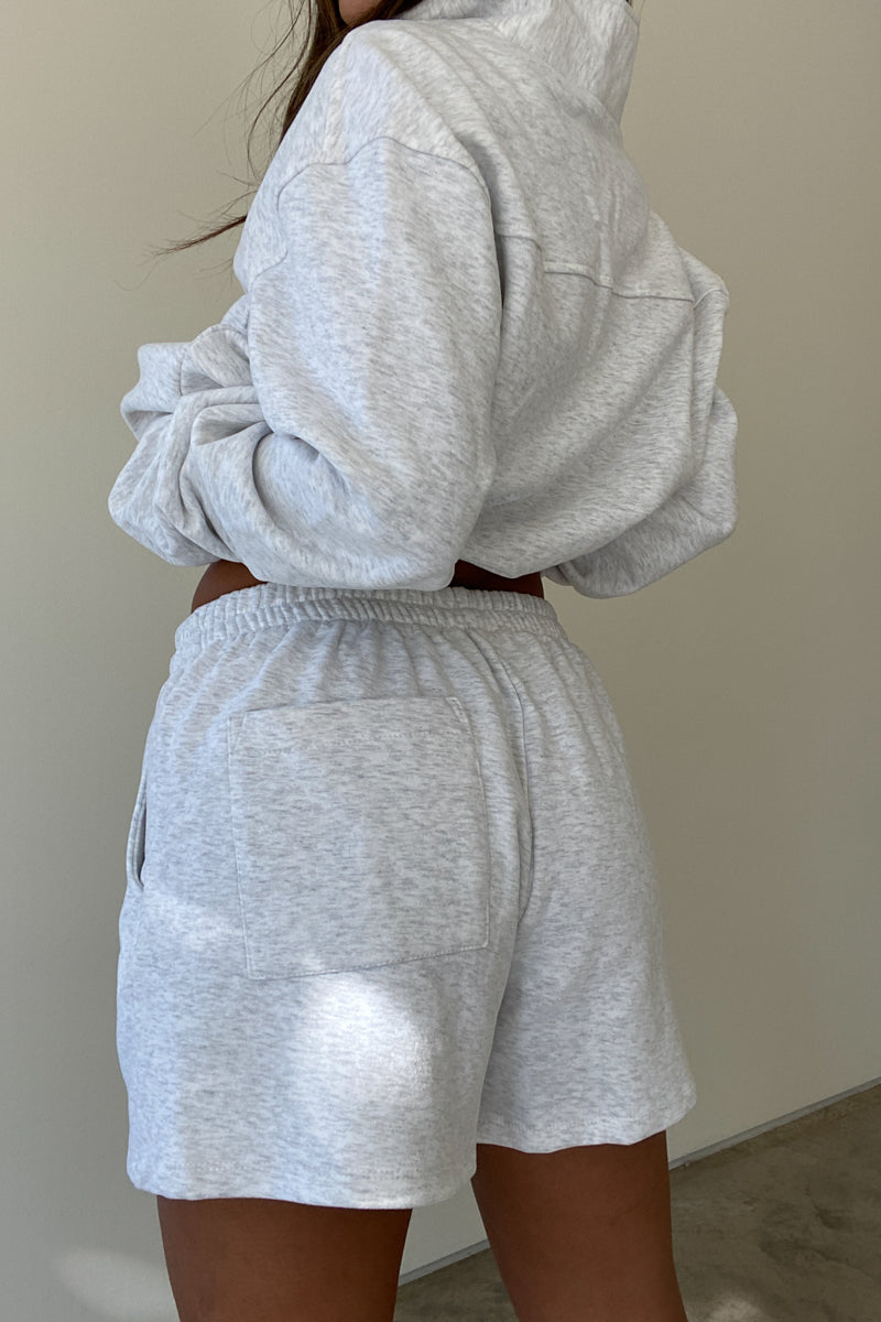 Oversized Zip Up Top And Shorts Set