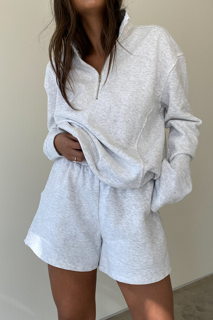 Oversized Zip Up Top And Shorts Set