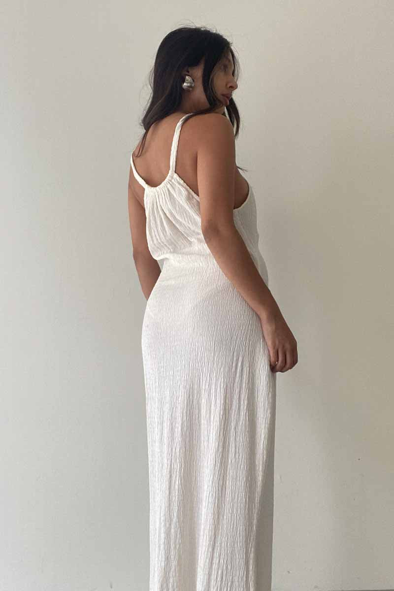 Ruched Halter Neck Maxi Dress - TheOures