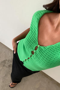 V-Neck Cut Out Detail Knit Top - TheOures