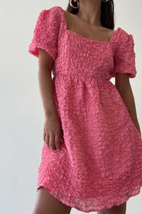 Bubble Textured Baby-doll Dress - TheOures