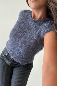 Metallic Knitted Crop Top - TheOures