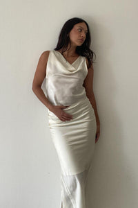 Sleeveless Cowl Neck Top and Maxi Skirt Sets - TheOures