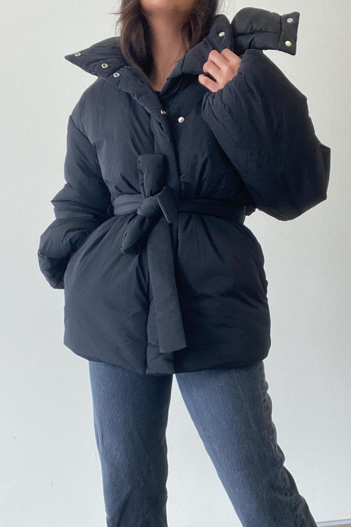 Nylon Oversized Padded Shirt Jacket - TheOures