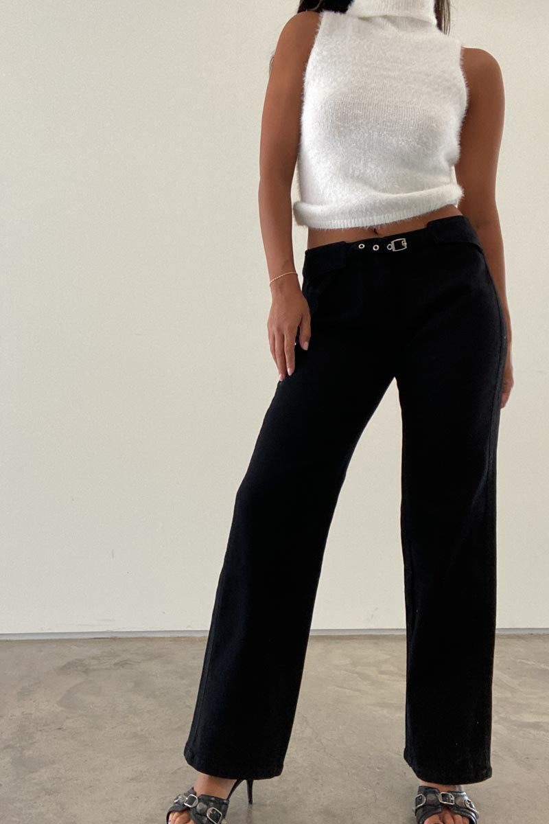 Denim Trouser with Adjustable Straps - TheOures