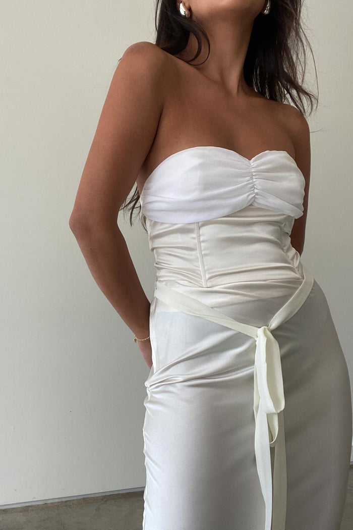 Satin with Chiffon Bustier - TheOures