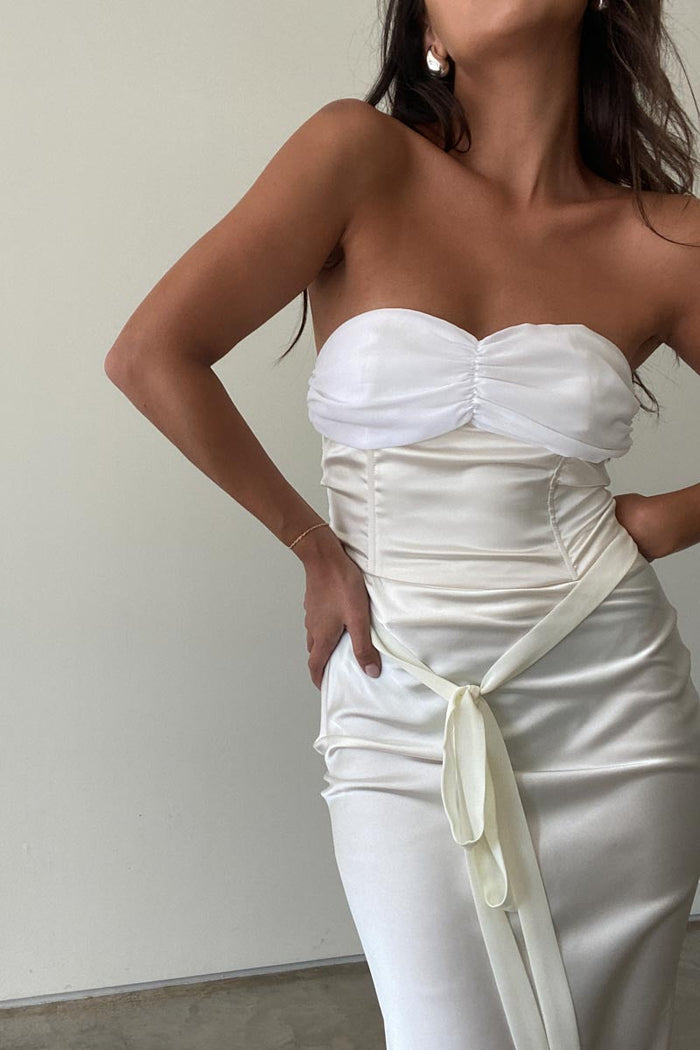 Satin with Chiffon Bustier - TheOures