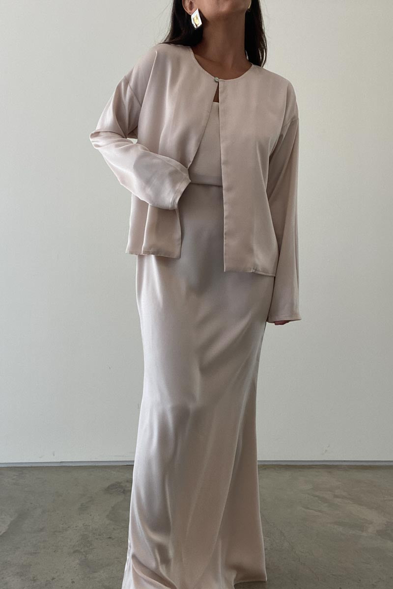 midi dress and cardigan set Knit Dress & Cardigan Set coffee / L/XL