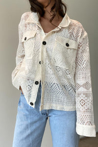 Lace Button Front Shirt