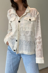 Lace Button Front Shirt