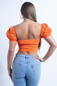 Off The Shoulder Drawstring Front cut Out Top