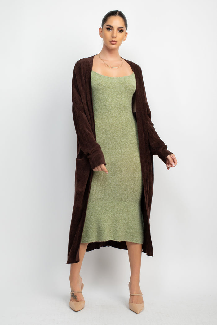 Oversized Soft Touch Knitted Long Cardigan
