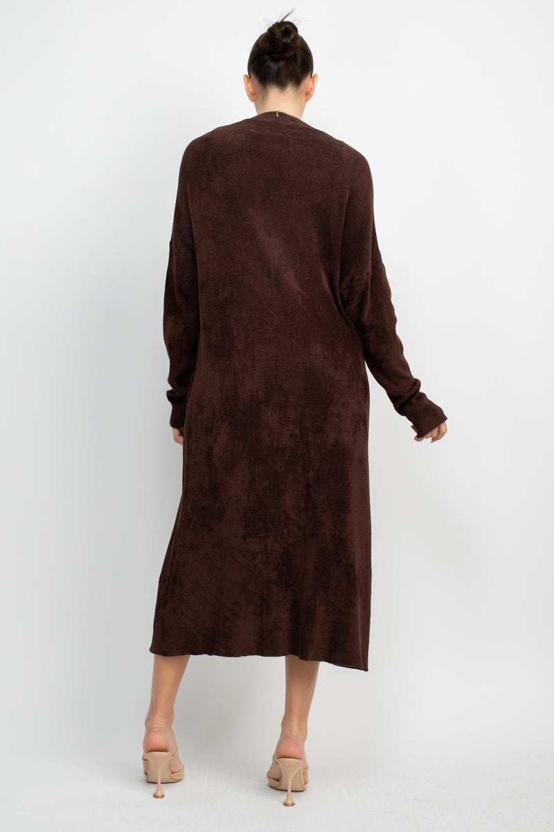 Oversized Soft Touch Knitted Long Cardigan