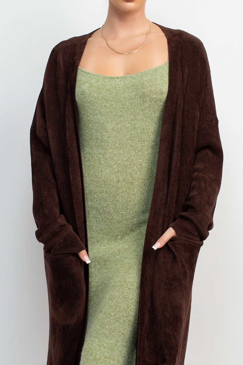 Oversized Soft Touch Knitted Long Cardigan