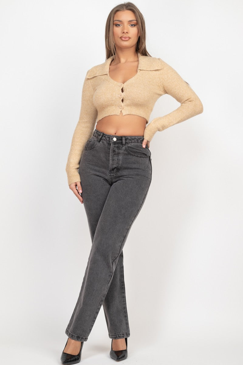 Collar Knit Crop top