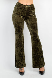 Velvet Bootcut Pants with Back Pocket