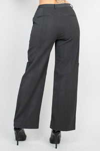 Faux Leather Croc Wide Leg Pants