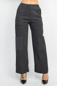 Faux Leather Croc Wide Leg Pants