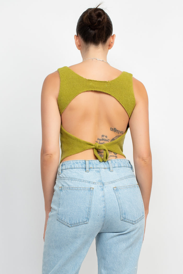 Back Cut Out Knit Top