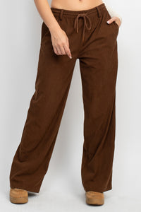 Cord Drawstring Wide Pants