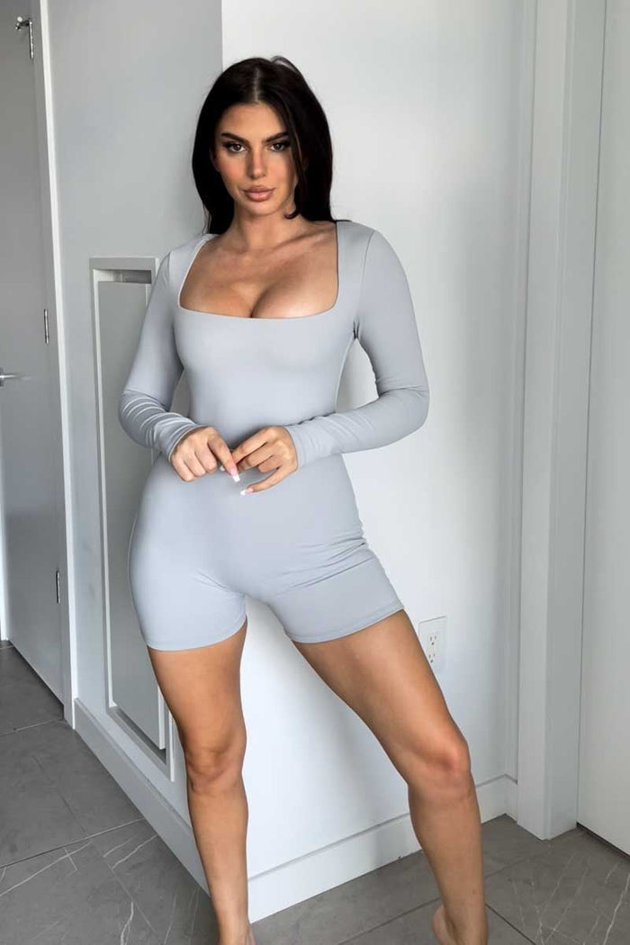 2nd Skin Square Neck Long Sleeve Romper