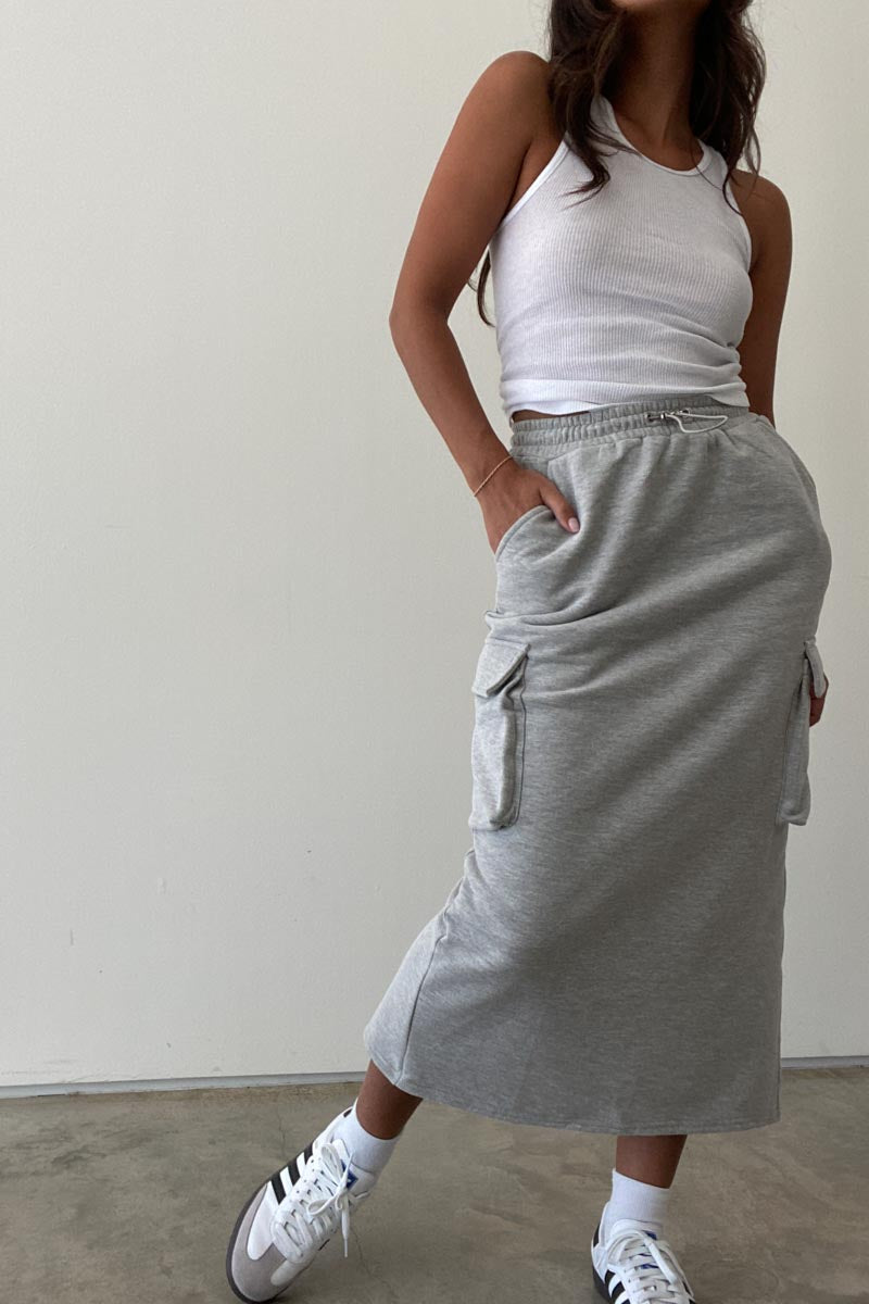 Cotton Terry Cargo Skirt - TheOures